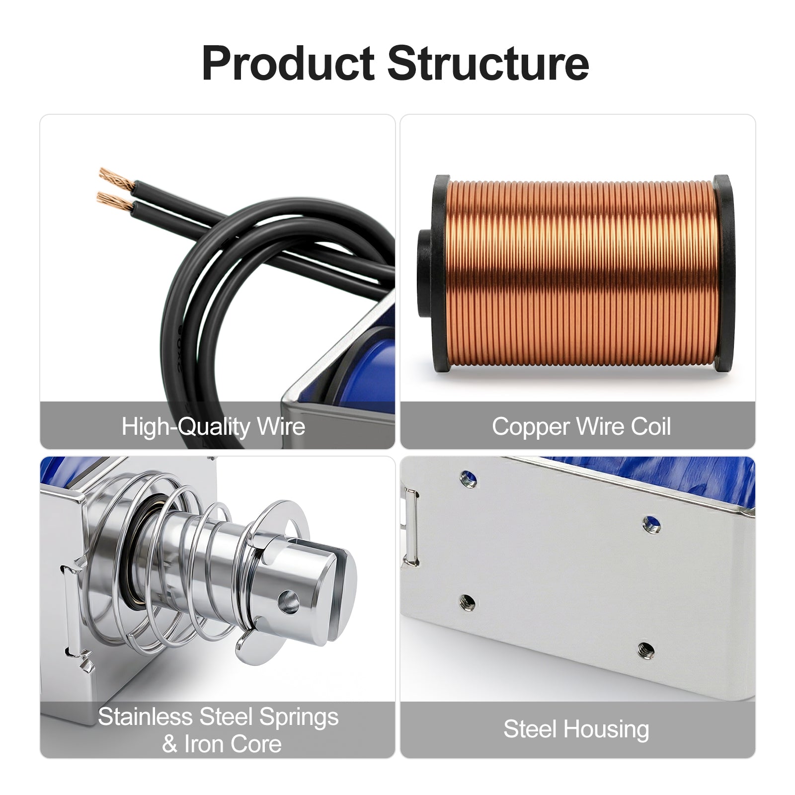 Baomain 15mm Open Frame Linear Actuator Electromagnet Solenoid BM-1578B DC 24V 4.8A 5Kgf 50N Push Pull Force