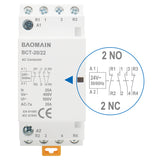 Baomain AC Contactor 20A 4 Pole Universal Circuit Control 35mm DIN Rail Mount CE Listed BCT-20 (HC1-20)-4P