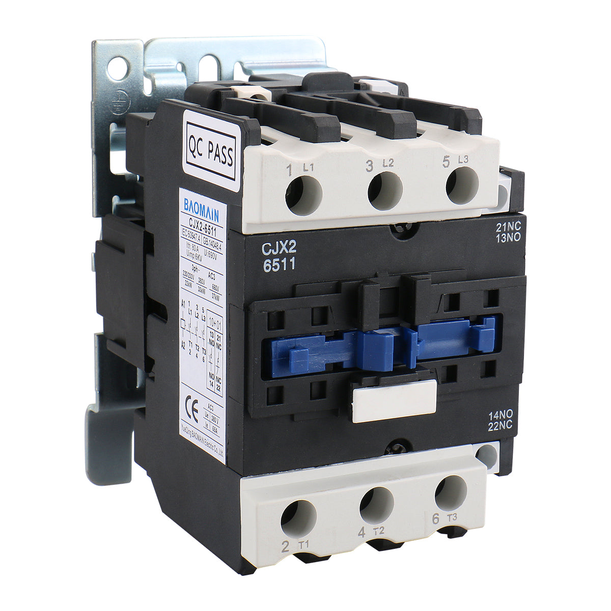 Baomain 65A 3 Pole AC Contactor CJX2-6511 110V 50/60HZ Motor Control AC-3 30KW 3P 3 Pole