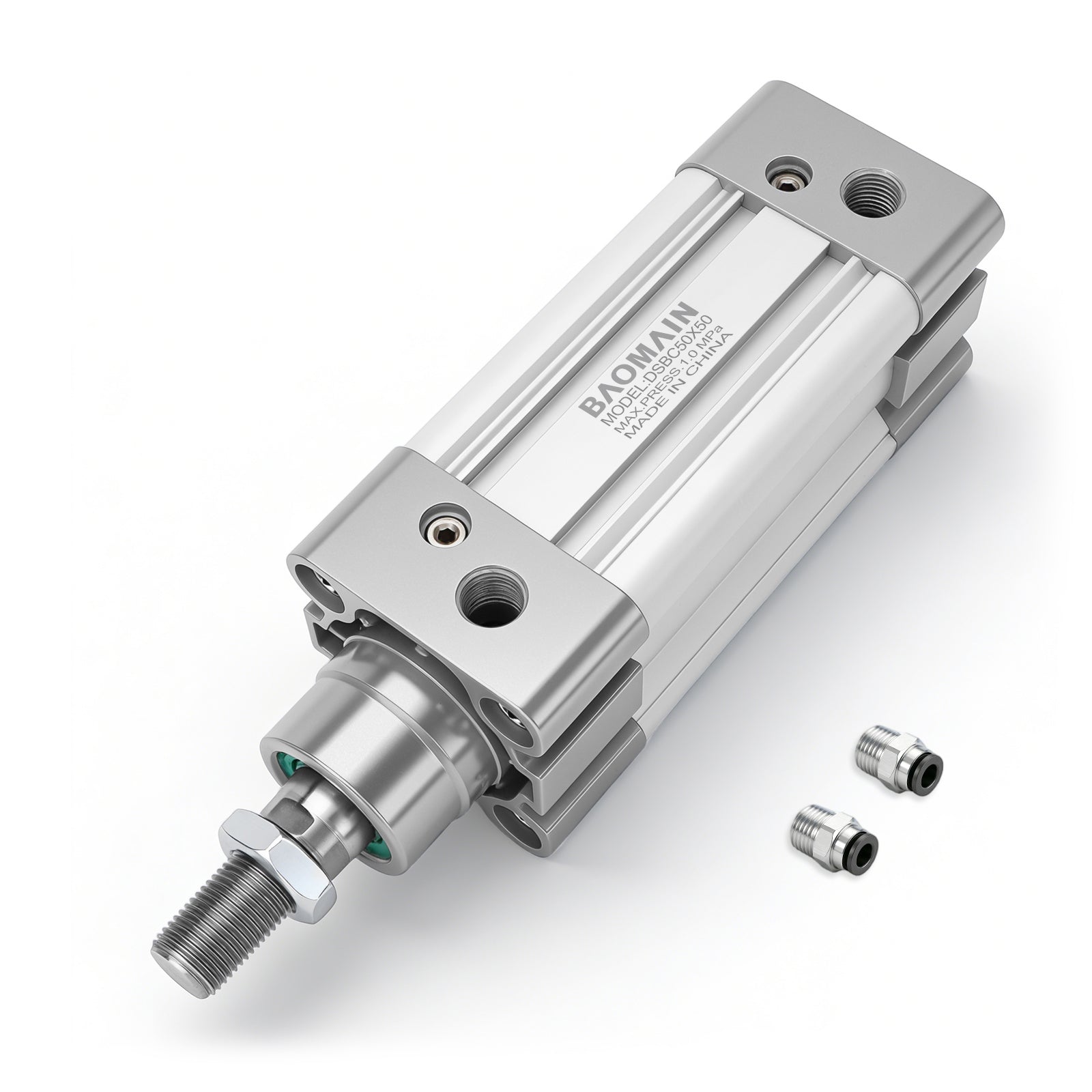 Baomain Pneumatic Air Cylinder DSBC 50 x 50, PT 1/4, Bore 2 inch(50mm), Stroke 2 inch(50mm),Dual Action 1 Mpa,for Industrial Machinery