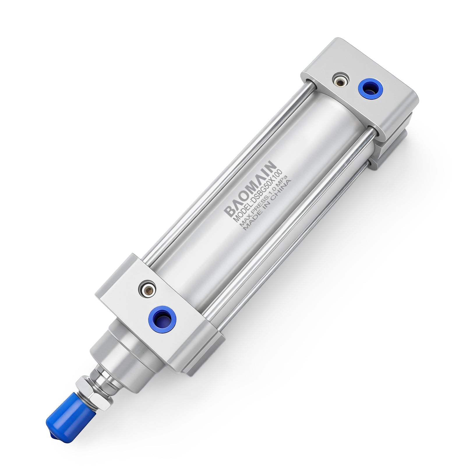 Baomain Pneumatic Air Cylinder DSBG 50 x 100,PT 1/4, Bore 2 inch(50mm), Stroke 4 inch(100mm), Dual Action 1 Mpa,for Industrial Machinery