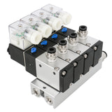 Baomain 4 Space Pneumatic Solenoid Valve 3V210-08, Normally Open type, PT1/4 2 Position 3 Way with Base Muffler Quick Fittings Set