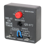 BAOMAIN Delay ON Break Timer QD-072 1.5A 18-240 VAC 0.03-10 Minutes Adjustable Time Delay Switch Replacement