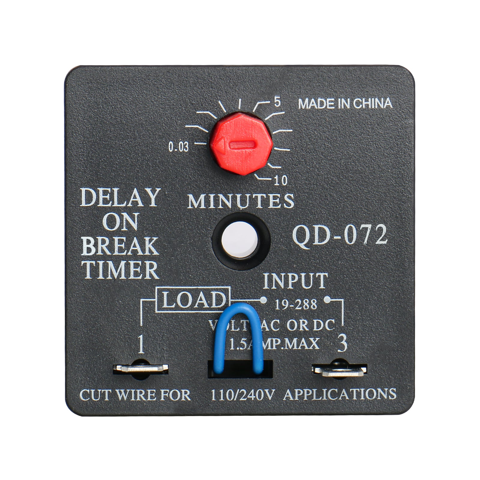 BAOMAIN Delay ON Break Timer QD-072 1.5A 18-240 VAC 0.03-10 Minutes Ad