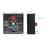 BAOMAIN Delay ON Break Timer QD-072 1.5A 18-240 VAC 0.03-10 Minutes Adjustable Time Delay Switch Replacement