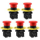 Baomain 22mm Push Button Switch 2NC N/C Red Mushroom Emergency Stop 600V 10A ZB2-BE102