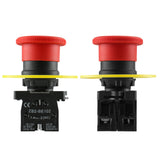 Baomain 22mm Push Button Switch 2NC N/C Red Mushroom Emergency Stop 600V 10A ZB2-BE102