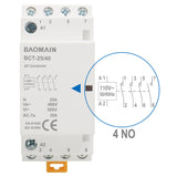 Baomain AC Contactor 25A 4 Pole Universal Circuit Control 35mm DIN Rail Mount CE Listed BCT-25(HC1-25)