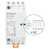 Baomain AC Contactor 25A 4 Pole Universal Circuit Control 35mm DIN Rail Mount CE Listed BCT-25