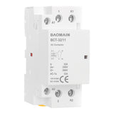 Baomain AC Contactor 32A AC12V/24V/110V/220V 2 Pole Universal Circuit Control 35mm DIN Rail Mount CE Listed BCT-32(HC1-32)