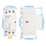 Baomain AC Contactor 32A AC12V/24V/110V/220V 2 Pole Universal Circuit Control 35mm DIN Rail Mount CE Listed BCT-32(HC1-32)