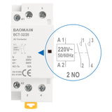 Baomain AC Contactor 32A AC12V/24V/110V/220V 2 Pole Universal Circuit Control 35mm DIN Rail Mount CE Listed BCT-32(HC1-32)