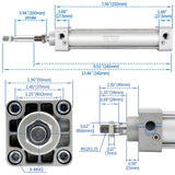 Baomain Pneumatic Air Cylinder SC 40 PT 1/4,Bore: 40mm,Screwed Piston Rod Dual Action 1 Mpa