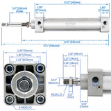 Baomain Pneumatic Air Cylinder SC 40 PT 1/4,Bore: 40mm,Screwed Piston Rod Dual Action 1 Mpa