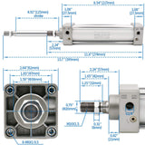 Pneumatic Air Cylinder SC 50 PT 1/4, Bore: 50mm (2 inch) Screwed Piston Rod Dual Action 1 Mpa