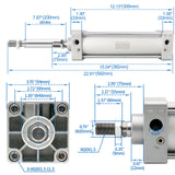 Baomain Pneumatic Air Cylinder SC 80 PT 3/8,Bore: 80mm,Screwed Piston Rod Dual Action 1 Mpa