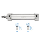 Baomain Pneumatic Air Cylinder SC 40 PT 1/4,Bore: 40mm,Screwed Piston Rod Dual Action 1 Mpa