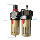 Baomain Air Source Treatment BFC-4000 1/2" PT Filter Regulator Lubricator Combination