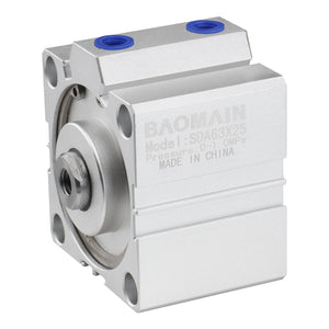 Baomain Compact Thin Pneumatic Air Cylinder SDA-32 Series 32mm Bore Double Action PT1/8 Port Size