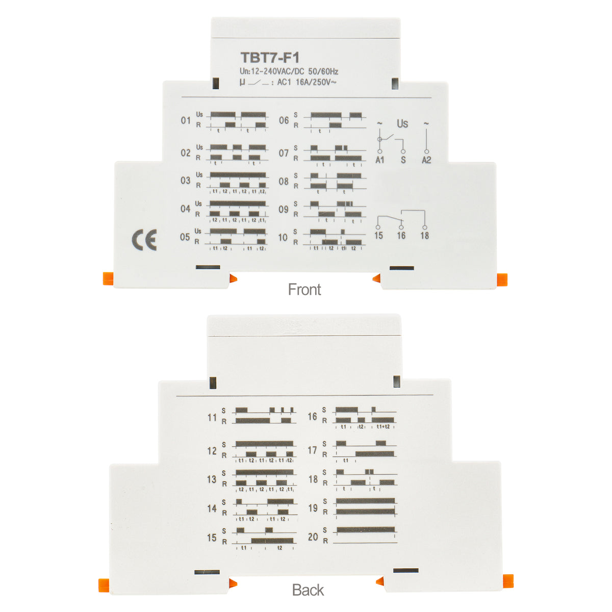 Digital Multi-Function Time Relay, 16A/250V 20-Delay Modes 0.1s~99d ...