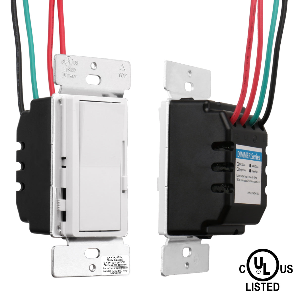 Baomain Digital Slide Dimmer Switch with Wall Cover for LED Bulbs/CFL