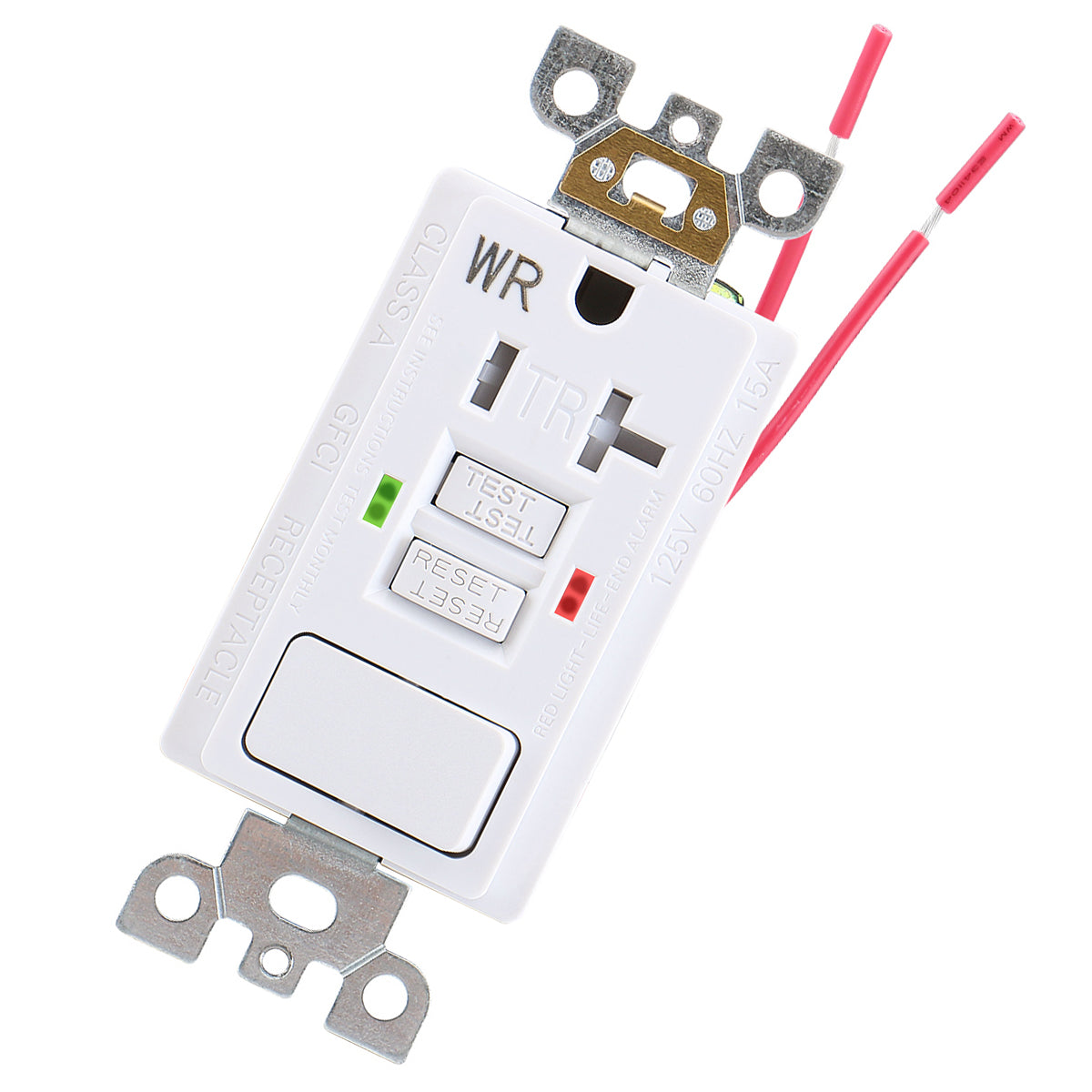 BAOMAIN GFCI Outlet,Tamper Resistant&Weather Resistant GFCI Receptacle 20Amp with Combination Switch,ETL Listed,Back &Side Wire,White BAA-002