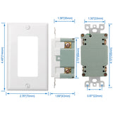 Baomain GFCI Outlet Receptacle 20Amp 120VAC 60Hz Tamper-Resistant Outlet, Ground Fault Circuit Interruptor, LED indicator UL&CUL listed with Wall Plate White