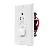 BAOMAIN GFCI Outlet with Combination Switch,Tamper Resistant GFCI Receptacle 15Amp,ETL Listed,Back &Side Wire,White BAA-001