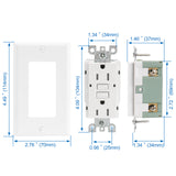 Baomain GFCI Outlets with Wallplate, Tamper-Resistant Receptacle, 15A/20A 125V 60Hz, LED Indicator, UL&CUL Listed, White