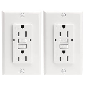 Baomain GFCI Outlets with Wallplate, Tamper-Resistant Receptacle, 15A/20A 125V 60Hz, LED Indicator, UL&CUL Listed, White