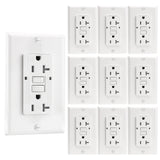 Baomain GFCI Outlets with Wallplate, Tamper-Resistant Receptacle, 15A/20A 125V 60Hz, LED Indicator, UL&CUL Listed, White