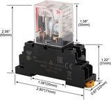 Baomain Gereral Purpose Relay MY2N-GS 12V/24VDC, 110/220 VAC Coil LED Indicator 8 pin terminal with DIN Rail PYF8A Socket Base