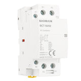 Baomain Household AC Contactor 50A 2 Pole 2 Normally Closed Universal Circuit Control 35mm DIN Rail Mount BCT-50/02