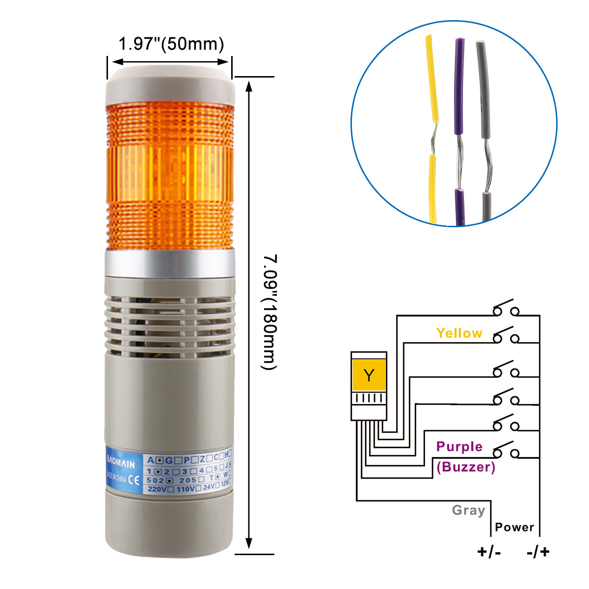 Industrial Signal Light Column LED Alarm Round Tower Light Indicator ...