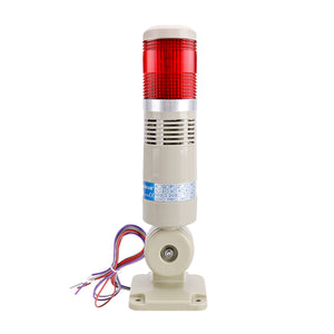 Baomain LED Signal Tower Stack Lights with Buzzer 12V/24V/110V/220V Industrial Continauous Warning Light with Rotatable Base Red/Green/Blue/Yellow/White Column Tower Lamp LXY-502-TJ