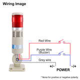 Baomain LED Signal Tower Stack Lights with Buzzer 12V/24V/110V/220V Industrial Continauous Warning Light with Rotatable Base Red/Green/Blue/Yellow/White Column Tower Lamp LXY-502-TJ