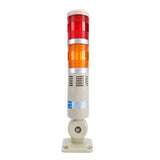 Baomain LED Signal Tower Stack Lights with Buzzer 12V/24V/110V/220V 2-Layer Tower Lamp with Rotatable Base Red Yellow LXY-502-TJ2