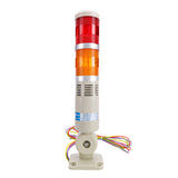 Baomain LED Signal Tower Stack Lights with Buzzer 12V/24V/110V/220V 2-Layer Tower Lamp with Rotatable Base Red Yellow LXY-502-TJ2