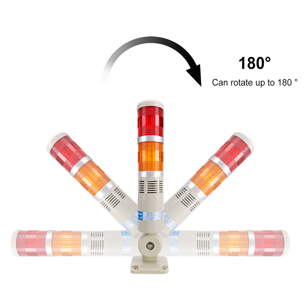Signal Tower Stack Lights with Buzzer 2-Layer Lights with Rotatable Base