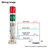 Baomain LED Signal Tower Stack Lights with Buzzer 12V/24V/110V/220V 2-Layer Tower Lamp with Rotatable Base Red Green LXY-502-TJ2