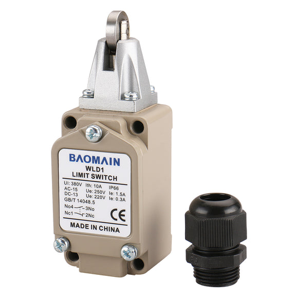 Baomain Limit Switch WLD1 Cross Roller Plunger Momentary 380V 10A