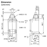 Baomain Limit Switch WLD Push Plunger Actuator Momentary 380V 10A