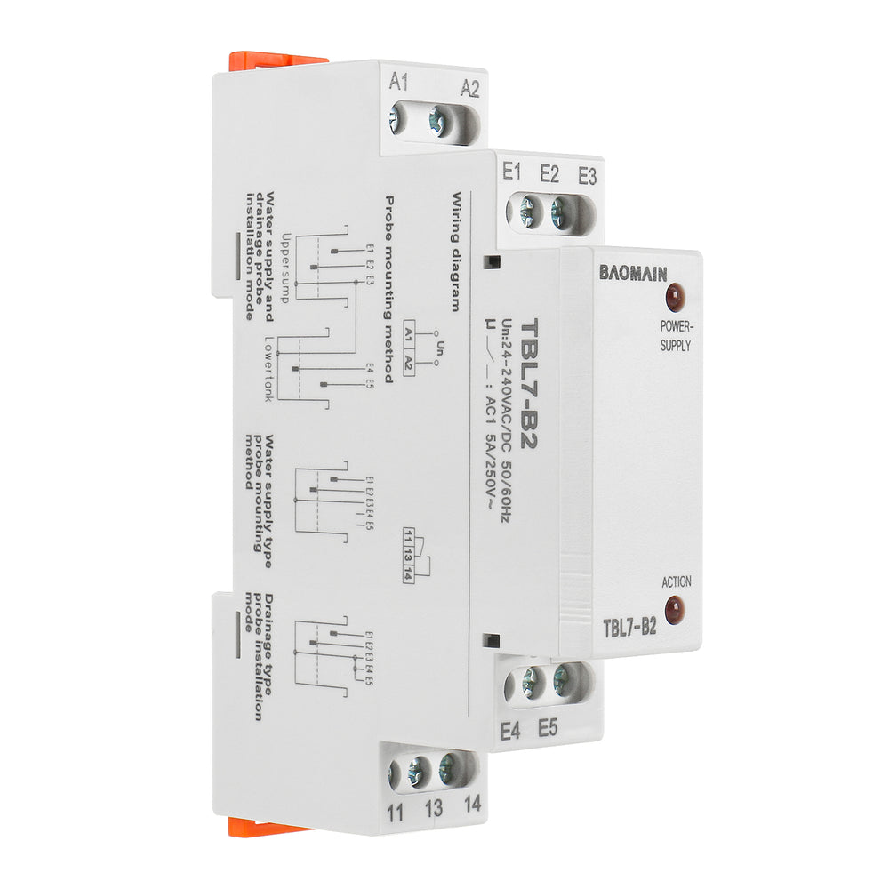 Liquid Timer Control Relay, 5A AC/DC24-240V 1 SPDT, DIN Rail Mounting ...