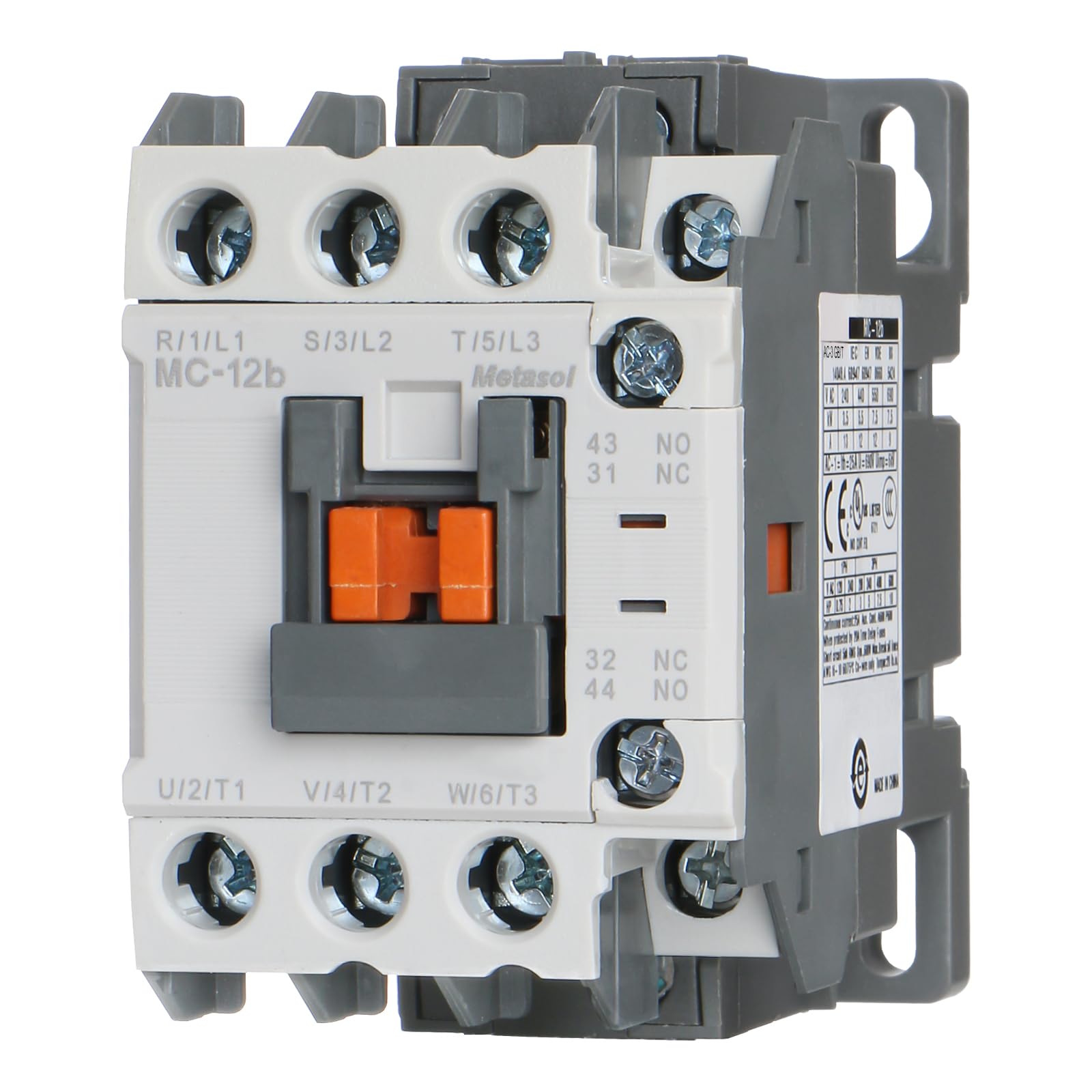MEC Magnetic AC Contactor MC-12b 110VAC 12A 50/60Hz 1a1b DIN Rail UL