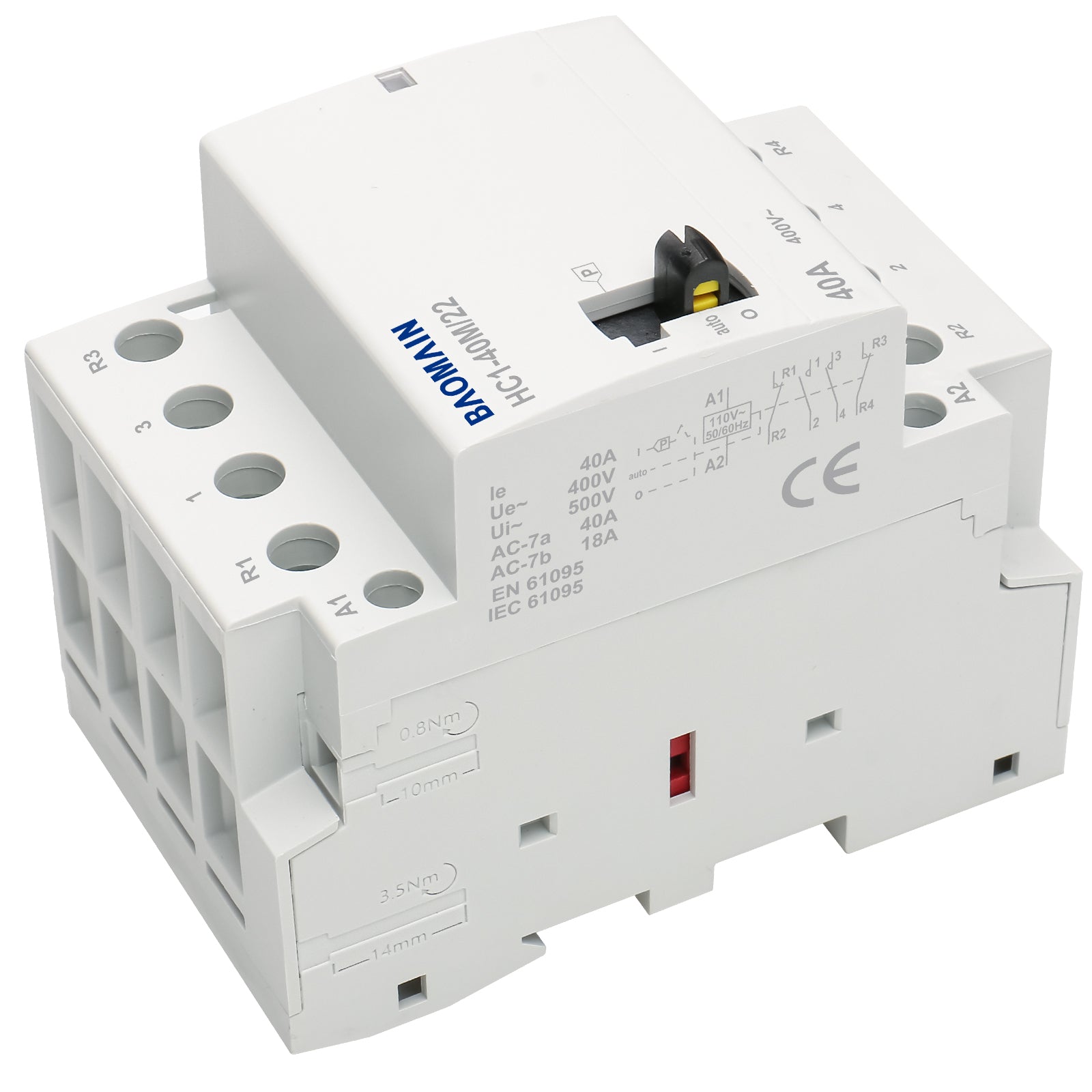 Pcb Contactor Manual Household AC Contactor HC1-40M 24V/110V/220VAC 40A 4 Pole 50 ...
