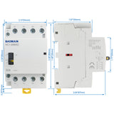 Baomain Manual Household AC Contactor HC1-50M 24V/110V/220VAC 50A 4Pole 50/60Hz Modular Contactor Circuit Control 35mm DIN Rail