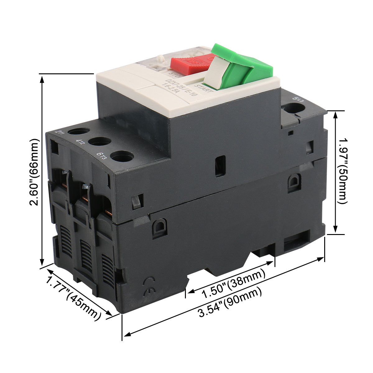 Baomain Motor Starter Circuit Breaker ProtectorDZX7-25/E-07 1.6-2.5A (G2VME) 1.6-2.5A 690V 3P DIN Rail Mount