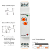 Baomain Multi-Function Time Relay, 16A Delay ON SPDT, DIN Rail Mounting Timer Relay TBT7-B1