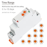 Baomain Multi-Function Time Relay, 16A Delay Off SPDT, DIN Rail Mounting Timer Relay TBT7-C1