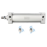 Baomain Pneumatic Air Cylinder with magnets SC 80 x 175-S PT 3/8'', Bore: 80mm, Stroke: 175mm(7''), Screwed Piston Rod Dual Action 1.0 Mpa